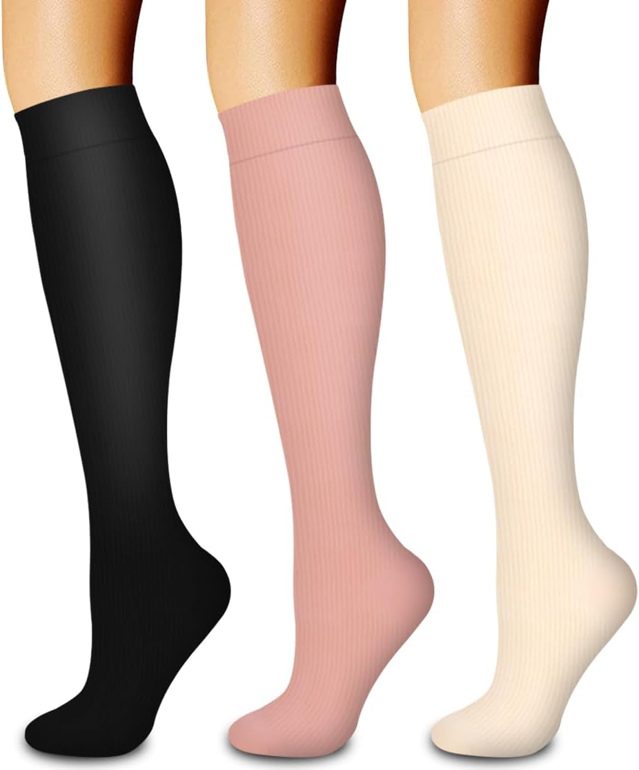 3 Pack Medical Compression Sock-Compression Sock For Women and Men Circulation -Best for Running,Nursing,Athletic Sports