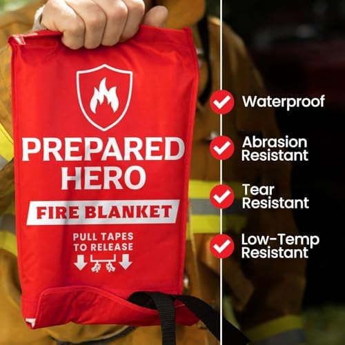 Prepared Hero Emergency Fire Blanket, Kitchen & Home, 39 x 39 in, 2 Pack