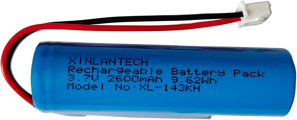 XINLANTECH 3.7V 2600mAh 18650 Rechargeable Li-ion Battery with Jst XH2.54/2P Connector Plug Wires for DIY Electronics, Toys, Lighting,Bluetooth Devices and More
