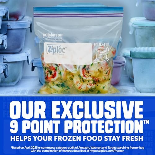 Ziploc Gallon Freezer Bags, Food Storage, 120 Total Bags (30 Count, 4-Pack)