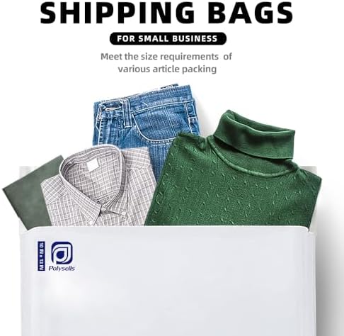 POLYSELLS 100 pcs 10x13 Inches White x Silver Poly Mailers Shipping Envelopes, Strong Adhesive Sealing, Waterproof, and Tear-resistant Postal Mailing Bags for Clothing, Books, and Accessories