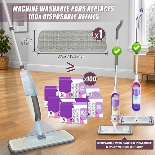 Spray Wet Mops for Floor Cleaning: Hardwood Floor Mop Refillable Reusable