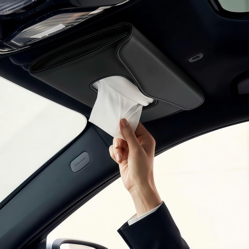 Car Tissue Holder for Visor with Lotion Facial Tissues Included