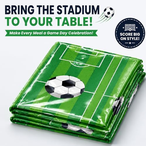 OHOME Soccer Party Decorations - 2 PCS Soccer Tablecloth | 2026 World Soccer Cup Merchandise Birthday Party Decorations - Soccer Party Favors Accessories Supplies for Indoor Outdoor Decor
