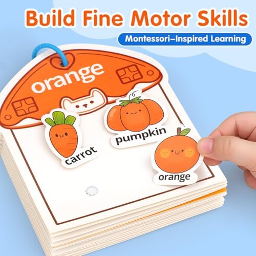 Montessori Busy Book Color Sorting Toys for Toddlers 2-4 Years