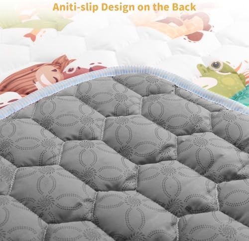 Baby Play Mat for Floor Playpen - 50" X 50" Playpen Mat,Thick One-Piece Crawling, Odorless Floor Mat, Non-Slip Cushioned Baby Playmat for Infants,Babies,Toddlers. Foldable and Machine Washable