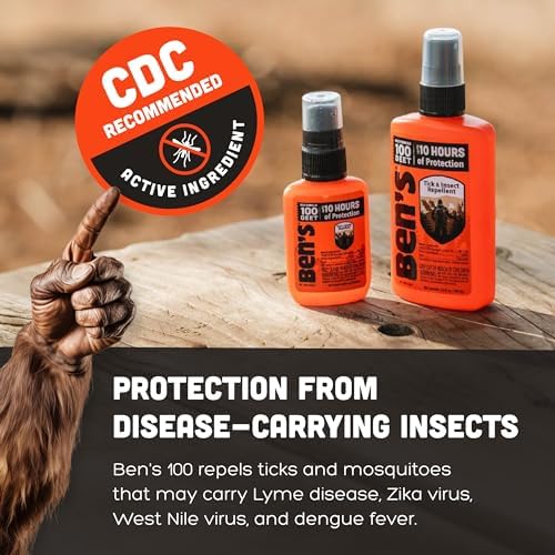 Ben's 100 DEET Tick & Insect Repellent Pump Spray, 3.4 fl oz, 2 Pack