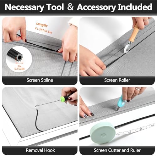 Secopad Window Screen & Screen Door Mesh Repair Kit, Black