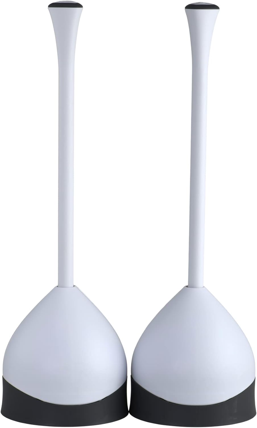 Clorox Toilet Plunger with Hideaway Holder Caddy Heavy-Duty Compact Design with Non-Skid Rubber Base for Bathroom Convenient Storage Toilet Unclogger, 6.5x19.5-Inch, White