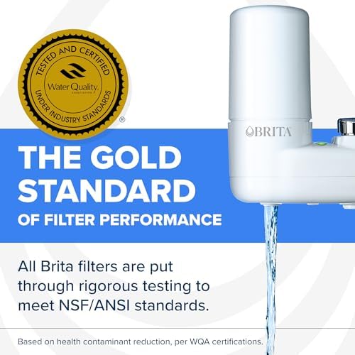 Brita Faucet Mount Water Filter System, Includes 1 Filter, White