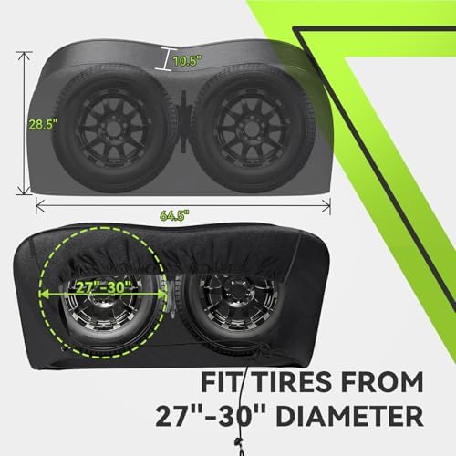 RVMATE RV Tire Covers, Dual Axle Wheel Cover, 2 Pack, Fit 27"-30" Dia. Tire