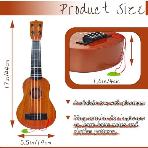 Kids Toy Ukulele Guitar,17 Inch Classical Guitar Musical Toy,4 Strings Guitar Ukulele Educational Learning Toy for Toddlers and Preschoolers