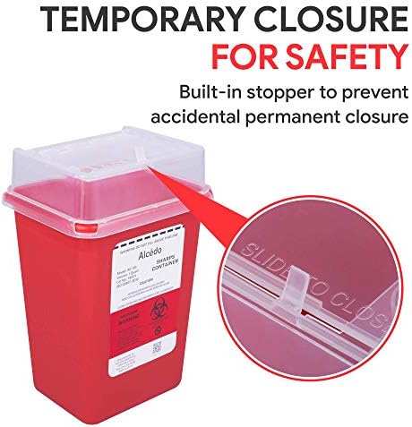 Alcedo Sharps Container 1 Quart (3-Pack) for Home Use & Travel Disposal