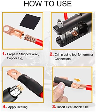 TKDMR 160Pcs Copper Wire Lugs AWG2 4 6 8 10 12 with Heat Shrink Set, 80Pcs Battery Cable Ends Ring Terminals Connectors Tubing Assortment Kit
