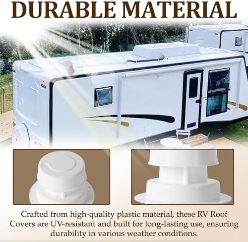 (2 Pack, White RV Roof Vent Cover Kits with Putty Tape and Screws