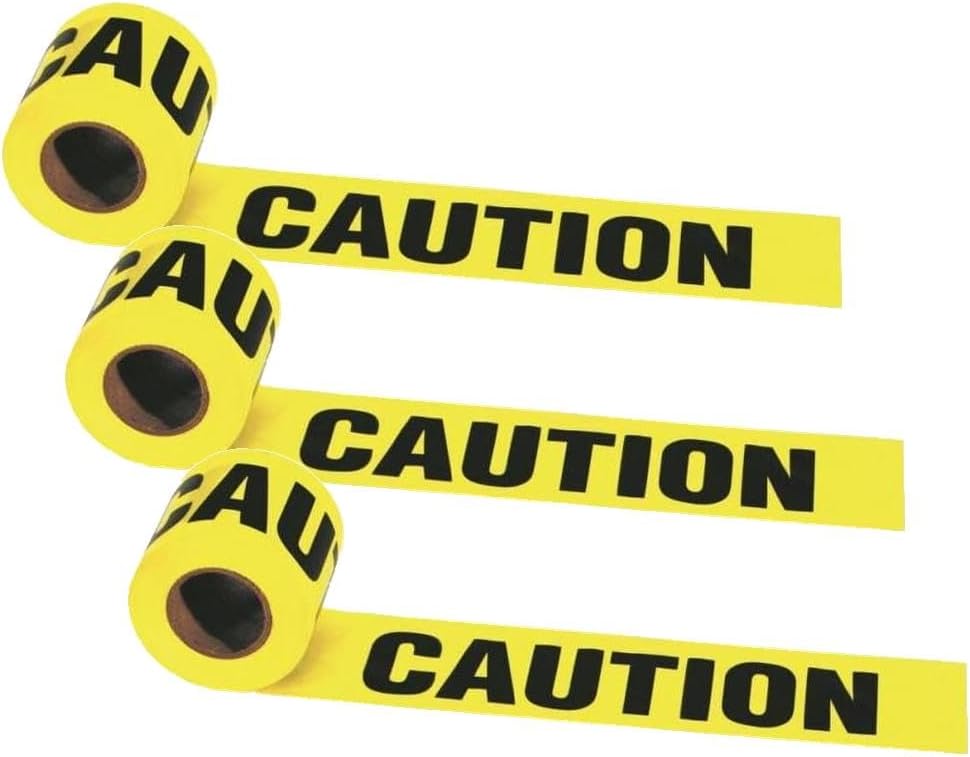 IRWIN Tools STRAIT-LINE 66200 Barrier Tape Roll, CAUTION, 3-inch by 300-foot (66200)