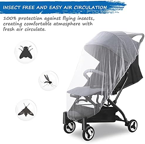 Baby Mosquito Net for Stroller, Bug Net and Mesh Protection,White