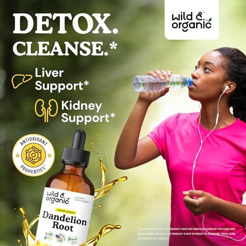 Wild & Organic Dandelion Root Extract Drops - Liver Cleanse Detox - 4 oz