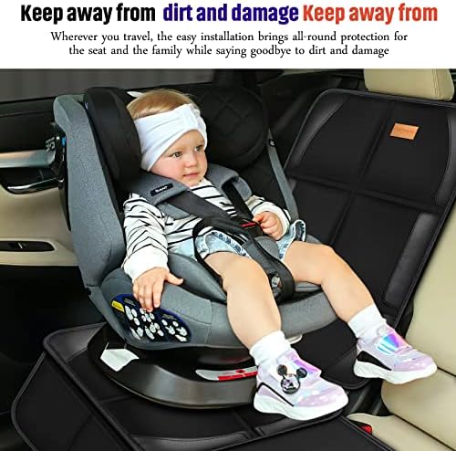 Bacgnyer Car Seat Protector, 2 Pack of Seat Protectors, Thickest Padded 600D Fabric Padding, Waterproof, Durable, Anti Slip Backing, Child Seat Protection, Suitable for Babies, Toddlers, Children