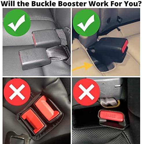 2-PACK NEW Silicone Seat Belt Buckle Booster (BPA Free) - Raises Rear Seat Belts For Easy Access - Stop Fishing for Buried Back Seat Belts - Makes Back Row Receptacle Stand Upright for Easier Buckling