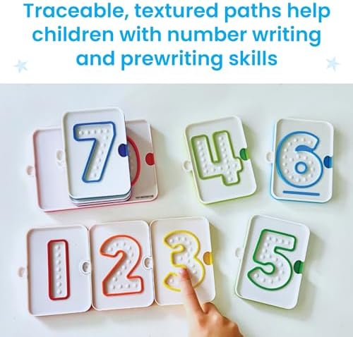 hand2mind Sensory Number Trays, Learning Numbers for Kids, Fine Motor Activities, Counting Toys for Sensory Seeking Kids, Texture Toys, Pre-Writing Skills for Toddlers, Montessori Math Materials