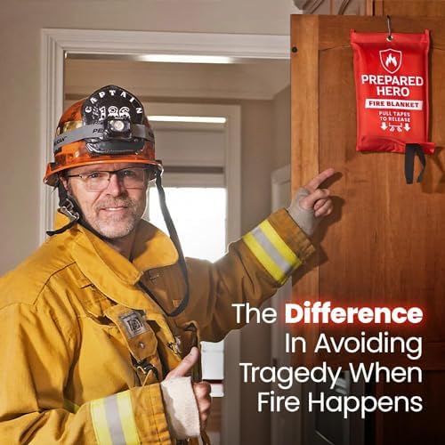 Prepared Hero Emergency Fire Blanket, Kitchen & Home, 39 x 39 in, 2 Pack