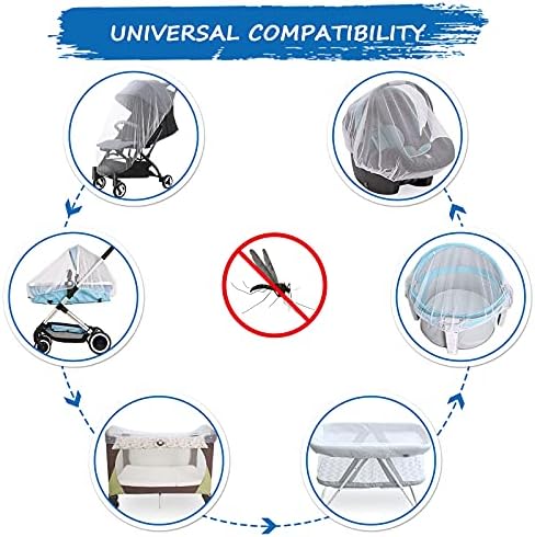 Baby Mosquito Net for Stroller, Bug Net and Mesh Protection,White