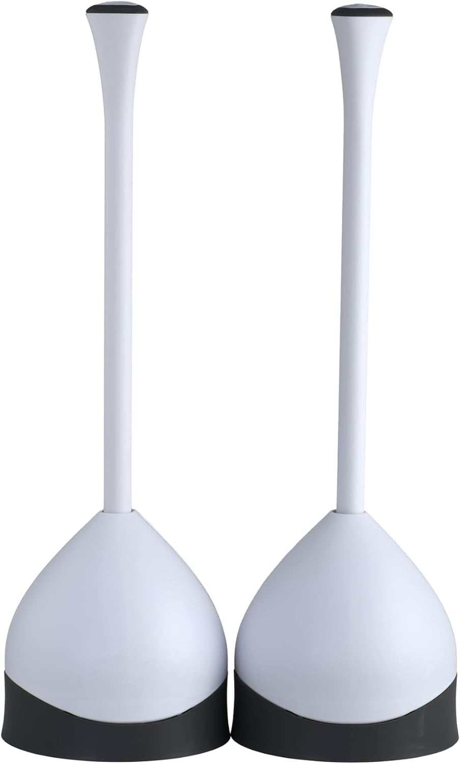 Clorox Toilet Plunger with Hideaway Holder Caddy Heavy-Duty Compact Design with Non-Skid Rubber Base for Bathroom Convenient Storage Toilet Unclogger, 6.5x19.5-Inch, White