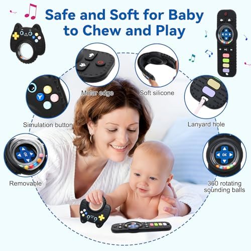 Baby Rattles Teething Toys for Babies 3-6 Months - Remote Design.