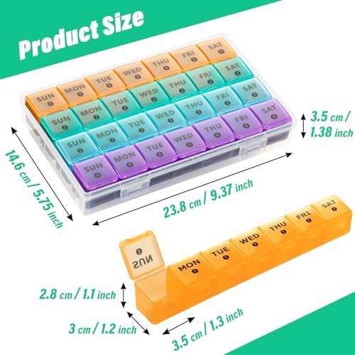 Mossime Monthly Pill Organizer 28 Day, Large 4 Week Medicine Dispenser