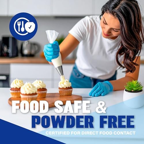 London Labs Synthetic Vinyl Exam Gloves Powder-Free, Latex-Free, Disposable, Ultra-strong, Food Safe, Healthcare, Cleaning