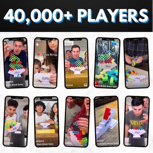 Stack Attack Tower Game for Kids & Adults, Family Balance Stacking Game Set