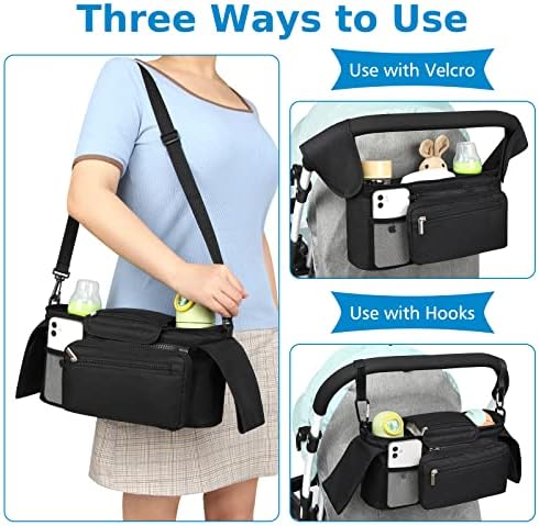 Accmor Universal Stroller Organizer with Insulated Cup Holder