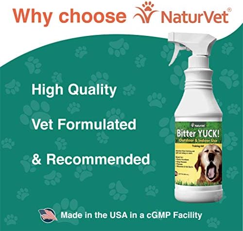NaturVet Bitter Yuck! No Chew Training Spray for Outdoor Pets | Horses Pet Training Spray, Liquid, Made in The USA, 8 Ounce