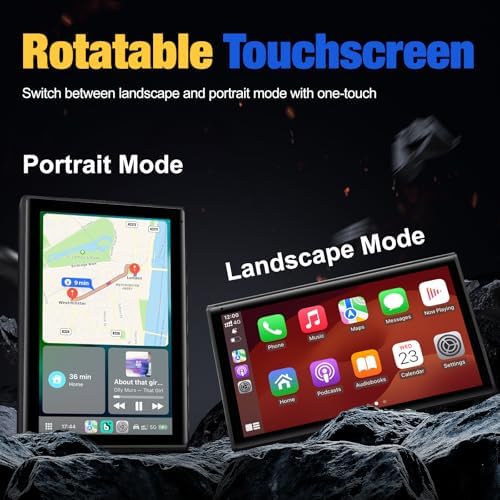 Carplay Screen for Car, 7 inch Wireless Carplay & Android Auto（Black）