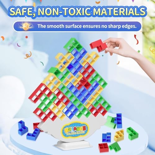 Ziogogco 48Pcs Balance Stacking Blocks Game, Gift for Kids Ages 3-14
