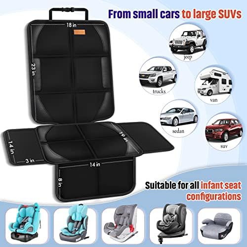 Bacgnyer Car Seat Protector, 2 Pack of Seat Protectors, Thickest Padded 600D Fabric Padding, Waterproof, Durable, Anti Slip Backing, Child Seat Protection, Suitable for Babies, Toddlers, Children