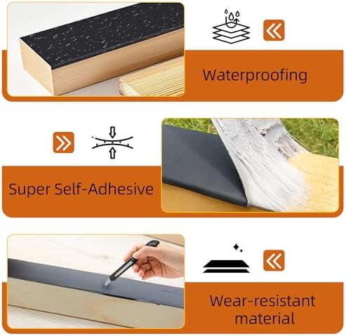 Butyl Joist Tape for Decking 2''×50', 4 Rolls Waterproof Deck Tape