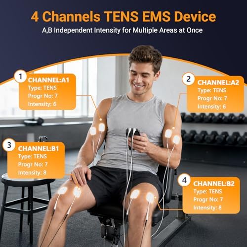 Comfytemp 4 Outputs FSA TENS Unit Muscle Stimulator to Cover Multiple Parts