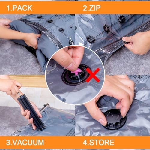 GONGSHI Vacuum Storage Bags for Clothing, 12-Pack, Jumbo