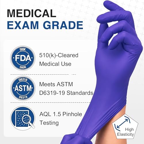 Schneider Medical Nitrile Exam Gloves, Powder & Latex Free, Darkblue
