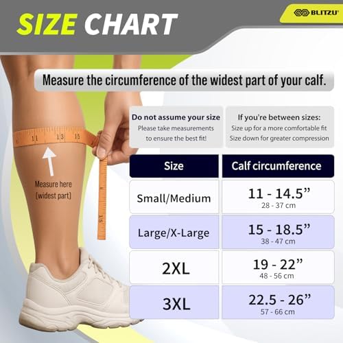 BLITZU Calf Compression Sleeves, Footless Compression Socks for Men & Women