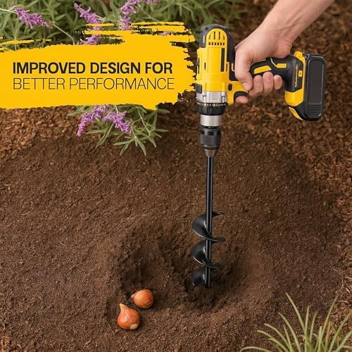 Garden Auger Drill Bit for Planting 1.6" x 16.5" -3/8" Hex Drive Compatible