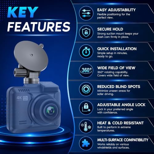 ROVE Suction Cup Mount for R2-4K, R2-4K PRO and R2-4K Dual Dash Camera Models