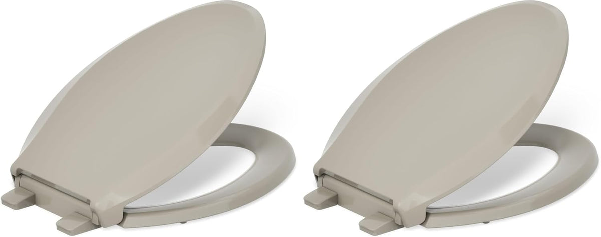 KOHLER 4636-RL-0 Cachet ReadyLatch Elongated Toilet Seat Slow Close, Soft Close Toilet Seat Quiet Lid, Contoured Grip-Tight Bumpers Installation Hardware, Apartment Essentials, White