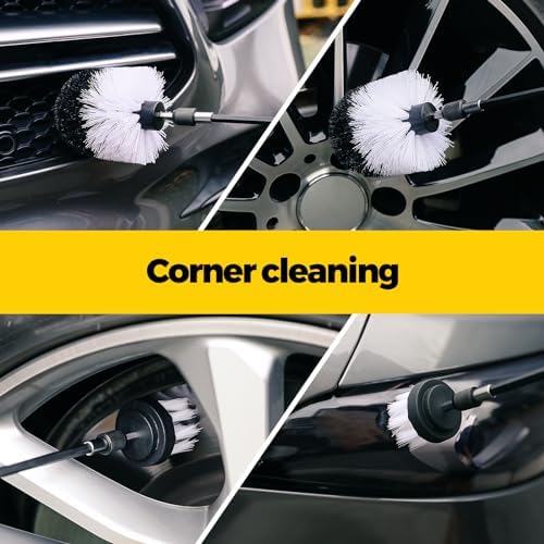 Holikme 5Pack Drill Brush Set with Extension for Car & Bath Detailing