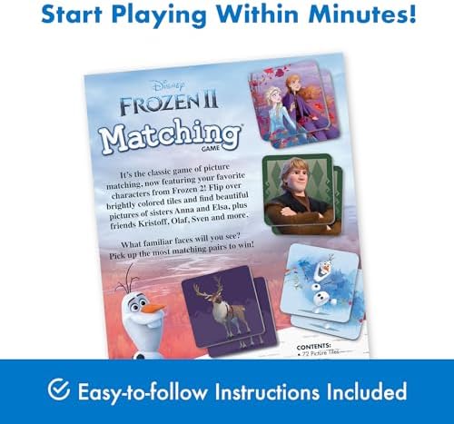 Wonder Forge Frozen 2 Memory Matching Game for Kids Ages 3-5 - Toddler Learning & Educational Toys Featuring Anna, Elsa, and Olaf - Fun Disney Toys