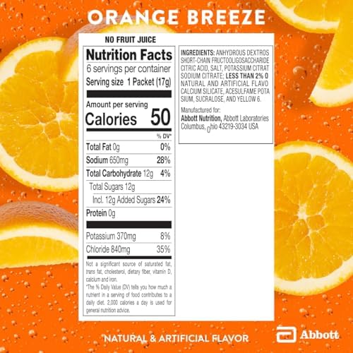 Pedialyte AdvancedCare Plus Electrolyte Powder Packets, Orange Breeze