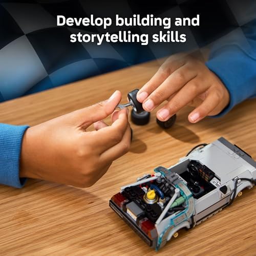 LEGO Speed Champions Time Machine from Back to The Future Building Toy for Kids - Pretend Play & Display Car Toy W/ 2 Build Modes for Boys & Girls, Ages 9+ - Gift for Birthdays - 77256
