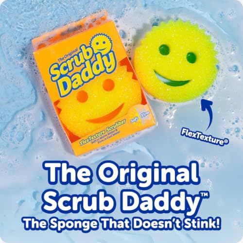 Scrub Daddy Colors Kitchen Sponges - Scratch-Free Dishwashing Sponges & Sponge for Kitchen Sink, Bathroom & Household Cleaning - BPA-Free Polymer Foam (3 Count)